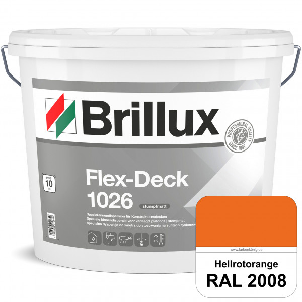 Flex-Deck ELF 1026 (RAL 2008 Hellrotorange) Hochwertige Innendispersion für Decken mit Installatione