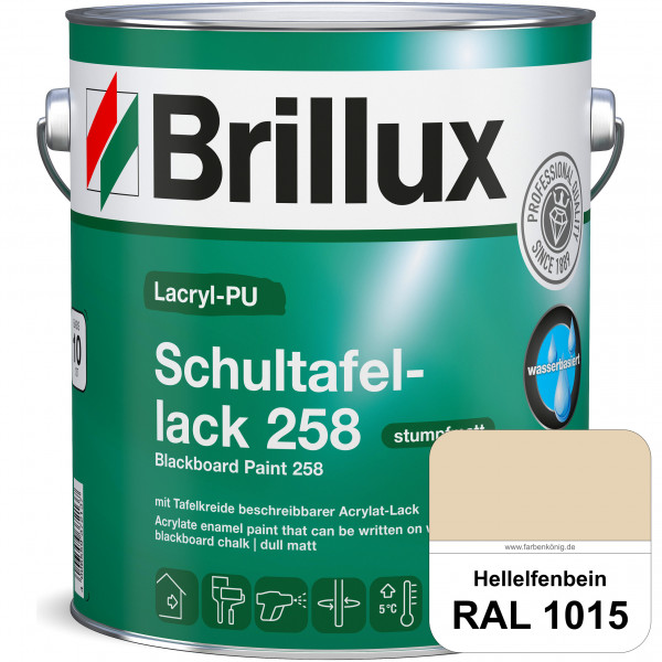 Lacryl-PU Schultafellack 258 (RAL 1015 Hellelfenbein) wasserbasierter und matter Schultafellack (inn