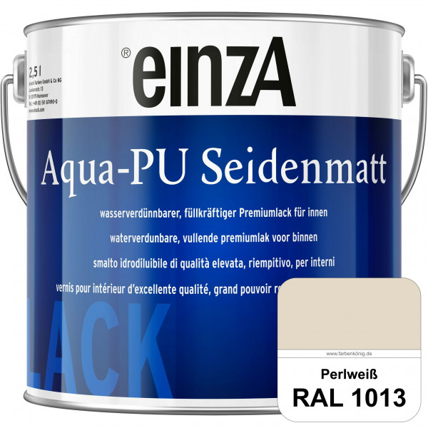 einzA Aqua-PU seidenmatt (RAL 1013 Perlweiß) wasserverdünnbarer Premiumlack für innen