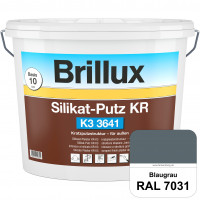 Silikat-Putz KR K3 3641 (RAL 7031 Blaugrau) Dekorativer Kratzputz auf Silikatbasis