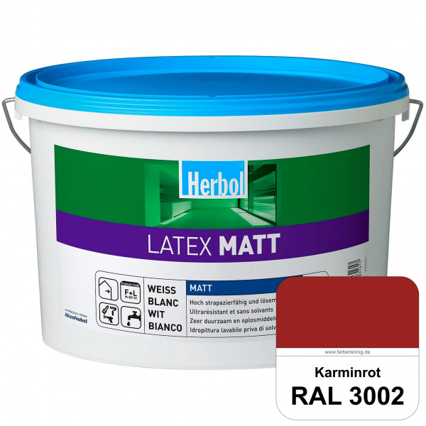 Latex Matt (RAL 3002 Karminrot) Matte Latexfarbe mit hoher Strapazierfähigkeit