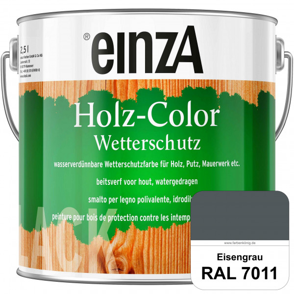 einzA Holz-Color (RAL 7011 Eisengrau) Wetterschutzfarbe für außen