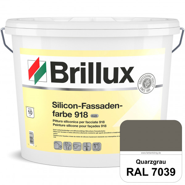 Silicon-Fassadenfarbe 918 TSR-Formel (RAL 7039 Quarzgrau) Fassadenfarbe auf Siliconharzbasis für den