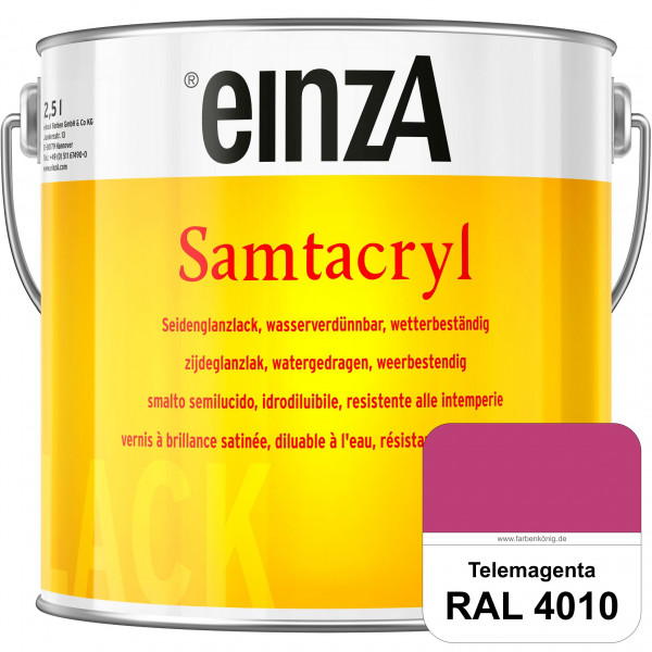 einzA Samtacryl (RAL 4010 Telemagenta) wetterbeständige seidenglänzende Acryl-PU-Lackfarbe