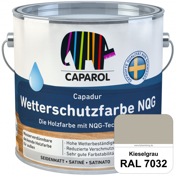 Capadur Wetterschutzfarbe NQG (RAL 7032 Kieselgrau) Holzfarbe mit NQG-Technologie wasserbasiert für