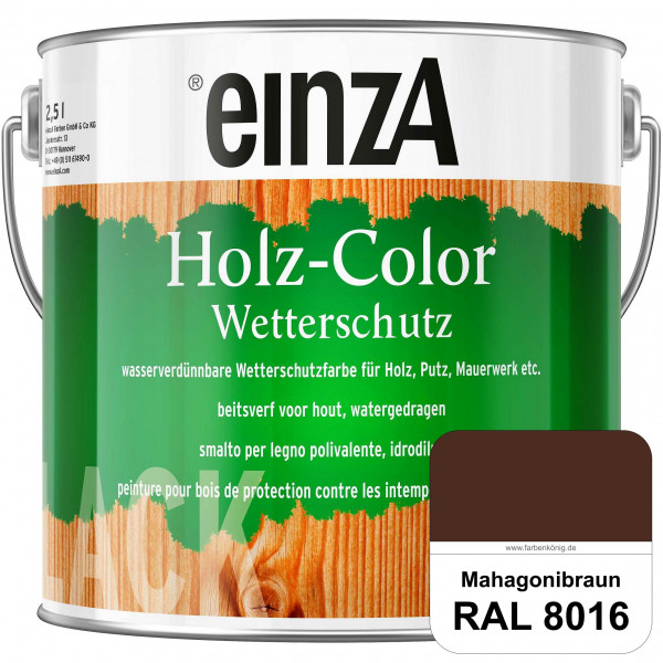 einzA Holz-Color (RAL 8016 Mahagonibraun) Wetterschutzfarbe für außen
