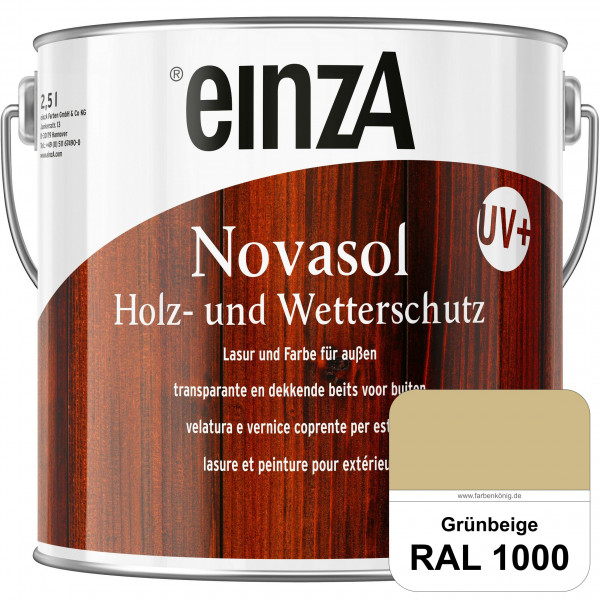 einzA Novasol HW Lasur (RAL 1000 Grünbeige) Lasierender Wetterschutz für außen