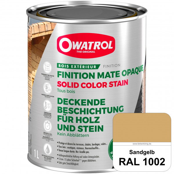 Solid Color Stain (RAL 1002 Sandgelb) deckende und matte Wetterschutzfarbe außen