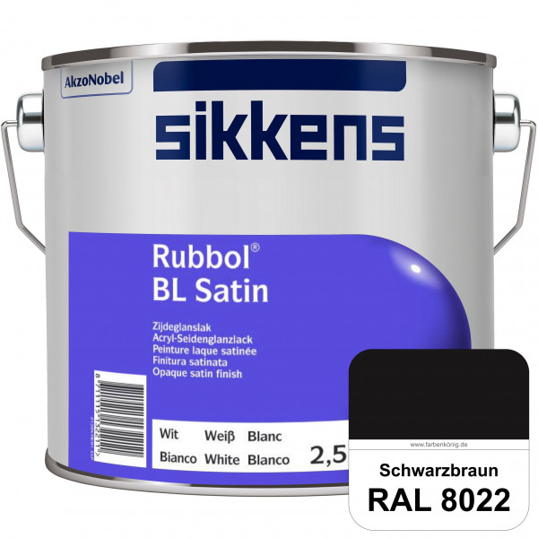 Rubbol BL Satin (RAL 8022 Schwarzbraun) hochelastischer & seidenglänzender Lack (wasserbasiert) inne