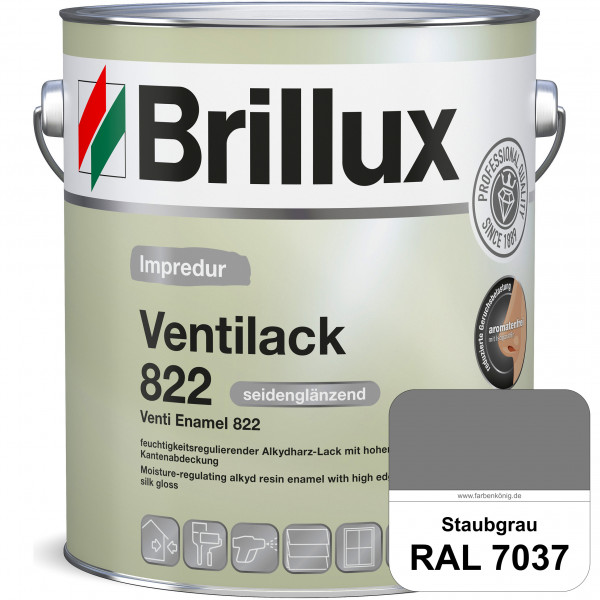 Impredur Ventilack 822 (RAL 7037 Staubgrau) Seidenglanzlack (lösemittelhaltig) Fenster & Türen innen