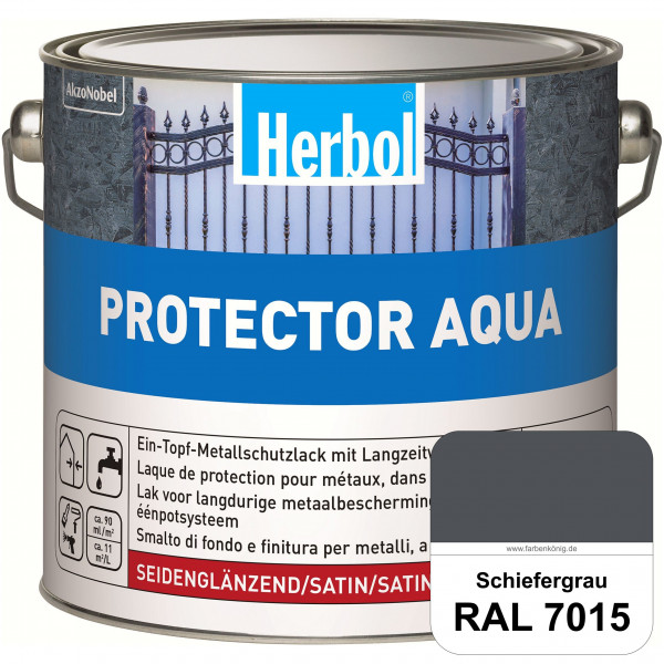 Protector Aqua (RAL 7015 Schiefergrau) Lack für Eisen, Stahl und NE-Metalle (Innen&Außen)