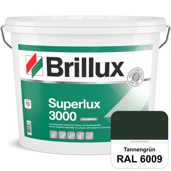 Superlux 3000 (RAL 6009 Tannengrün) hoch deckende stumpfmatte Innen-Dispersionsfarbe - streiflichtun