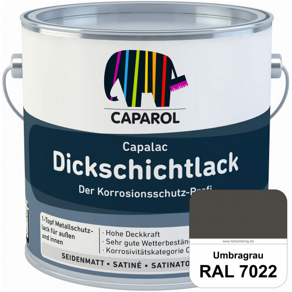 Capalac Dickschichtlack (RAL 7022 Umbragrau) 1-Topf Metallschutzlack (löselmittelhaltig) innen & auß