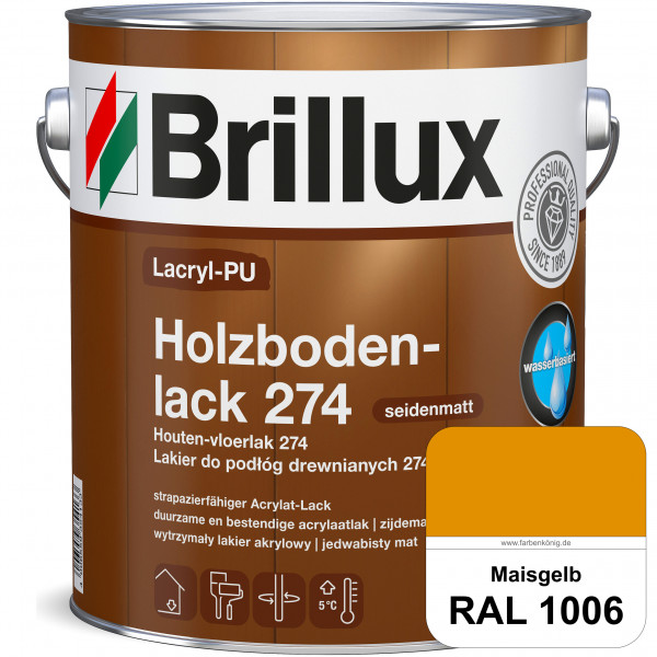 Lacryl-PU Holzbodenlack 274 (RAL 1006 Maisgelb) hochwertige & widerstandsfähige, deckende Versiegelu