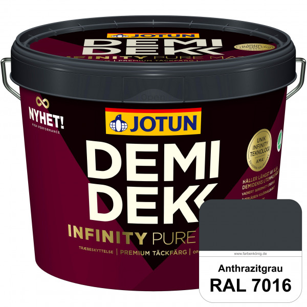 DEMIDEKK Infinity Pure Matt - Deckende, matte Holzfarbe (RAL 7016 Anthrazitgrau)