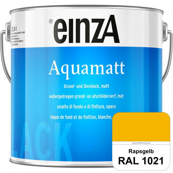 einzA Aquamatt (RAL 1021 Rapsgelb) Wasserverdünnbare Vorstreichfarbe & matte Lackfarbe