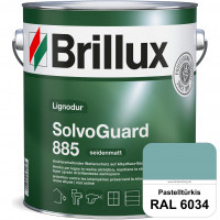 SolvoGuard 885 (RAL 6034 Pastelltürkis) deckende oder lasierende seidenmatte Alkydharz-Holzfarbe für