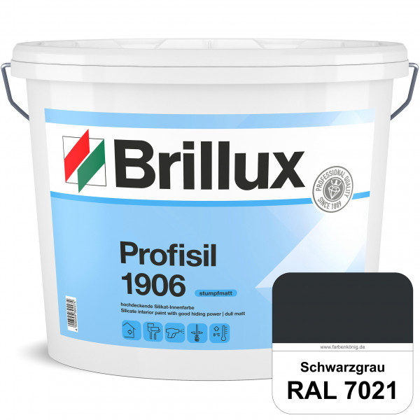 Profisil 1906 Silikat-Innenfarbe (RAL 7021 Schwarzgrau) stumpfmatte Innenfarbe für Allergiker nach D