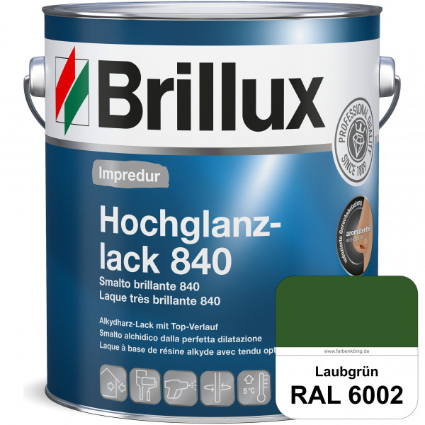 Impredur Hochglanzlack 840 (RAL 6002 Laubgrün) für Holz- und Metallflächen (löselmittelhaltig) innen