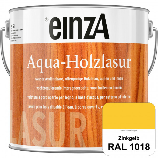 einzA Aqua-Holzlasur (RAL 1018 Zinkgelb) wasserverdünnbare offenporige Holzlasur für Holzbauteile