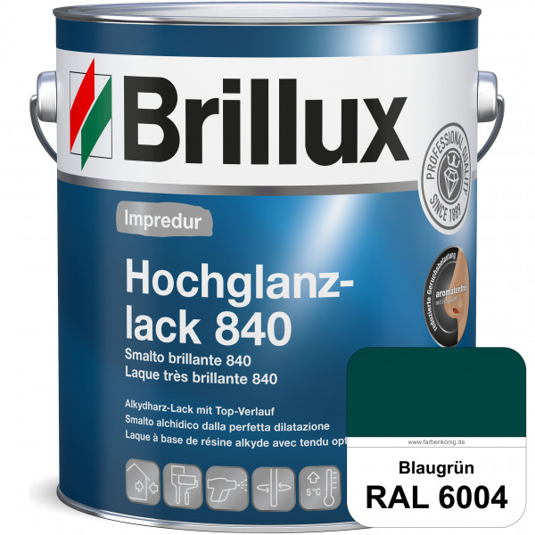 Impredur Hochglanzlack 840 (RAL 6004 Blaugrün) für Holz- und Metallflächen (löselmittelhaltig) innen