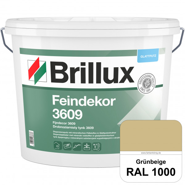 Feindekor ELF 3609 (RAL 1000 Grünbeige) Glattputz nach DIN EN 15824 zur Erzielung dekorativer und st