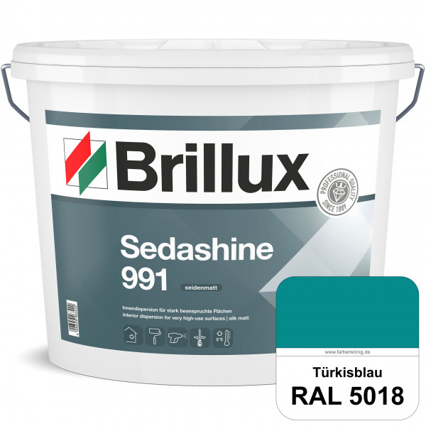 Sedashine 991 (RAL 5018 Türkisblau) Seidenmatte Innendispersion für hoch strapazierfähige & gut rein