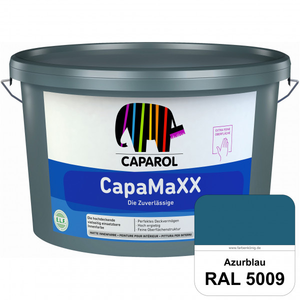 CapaMaXX (RAL 5009 Azurblau) tuchmatte Innenfarbe mit hohem Deckvermögen und Ergiebigkeit