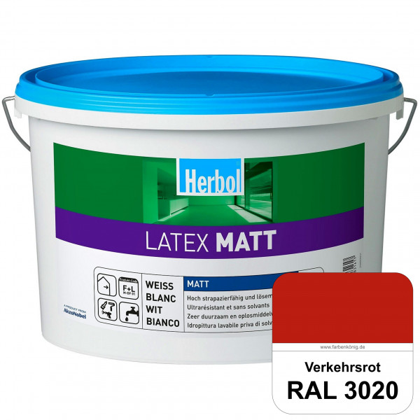 Latex Matt (RAL 3020 Verkehrsrot) Matte Latexfarbe mit hoher Strapazierfähigkeit