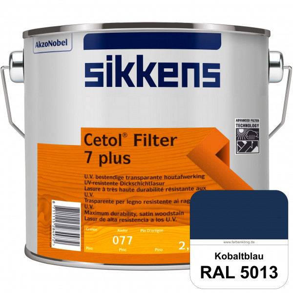 Cetol Filter 7 PLUS (RAL 5013 Kobaltblau) Seidenglänzende Dickschichtlasur (Long-Life-Lasur) für auß