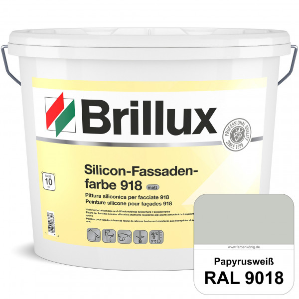 Silicon-Fassadenfarbe 918 (RAL 9018 Papyrusweiß) matt, hoch wetterbeständig und wasserabweisend