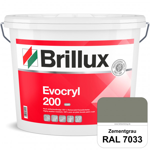 Evocryl 200 (RAL 7033 Zementgrau) Verschmutzungsunempfindliche 100% Reinacrylat Fassadenfarbe