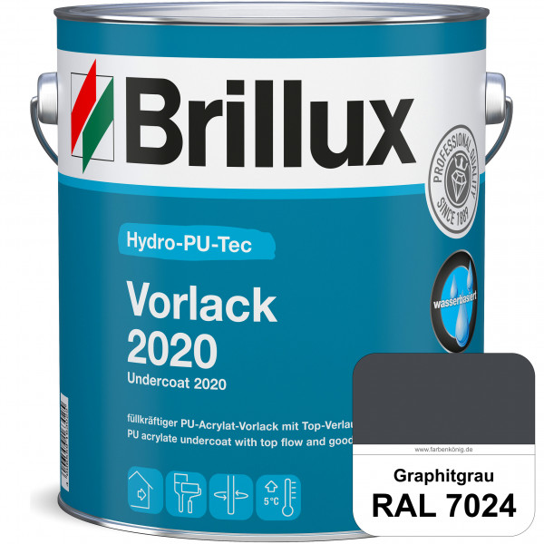 Hydro-PU-Tec Vorlack 2020 (RAL 7024 Graphitgrau) hochwertiger Vorlack für grundierte bzw. gespachtel