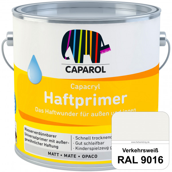 Capacryl Haftprimer (RAL 9016 Verkehrsweiß) Grundierungen Holz, Zink, Hart-PVC, Aluminium, Kupfer (i