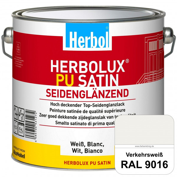 Herbolux PU Satin (RAL 9016 Verkehrsweiß) Top-PU-Seidenglanzlack (Innen & Außen)