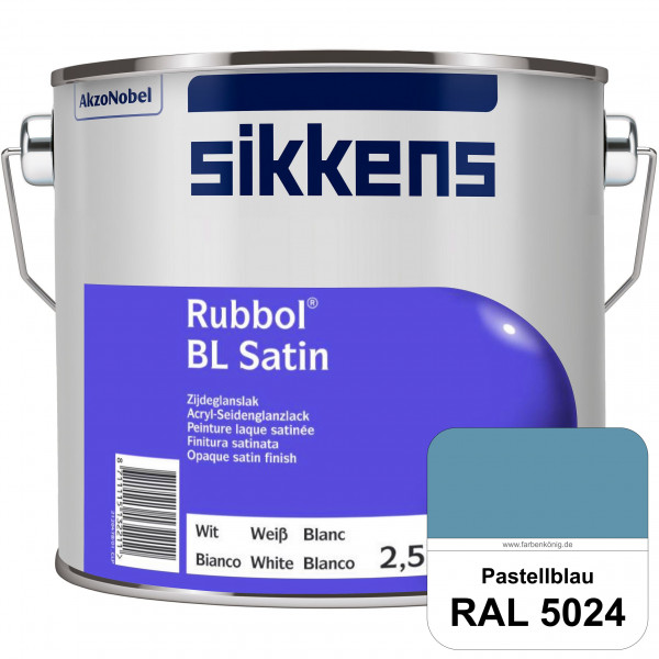 Rubbol BL Satin (RAL 5024 Pastellblau) hochelastischer & seidenglänzender Lack (wasserbasiert) innen