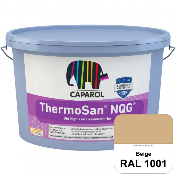 ThermoSan NQG (RAL 1001 Beige) schmutzabweisende Siliconharz Fassadenfarbe mit Algen- und Pilzschutz