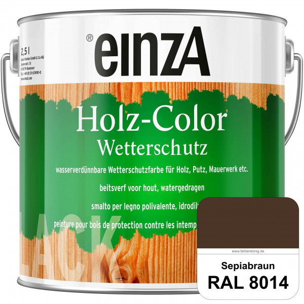 einzA Holz-Color (RAL 8014 Sepiabraun) Wetterschutzfarbe für außen