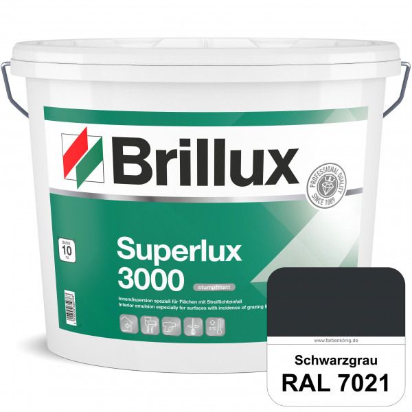 Superlux 3000 (RAL 7021 Schwarzgrau) hoch deckende stumpfmatte Innen-Dispersionsfarbe - streiflichtu