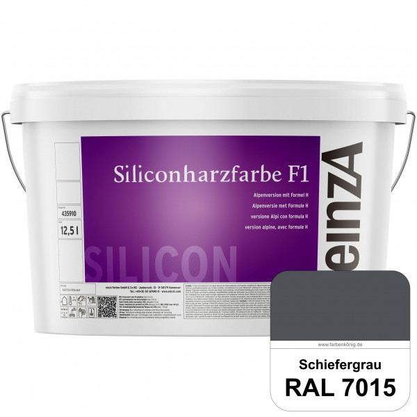 einzA Siliconharzfarbe F1 (RAL 7015 Schiefergrau) Universal Siliconharz-Fassadenfarbe, kalkmatt, wet