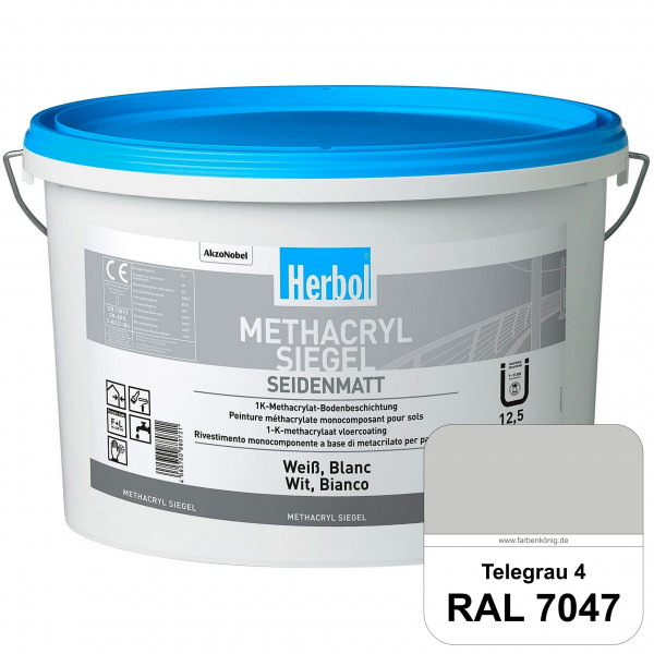 Methacryl Siegel (RAL 7047 Telegrau 4) seidenmatte 1K-Beschichtung Böden (Innen & Außen)