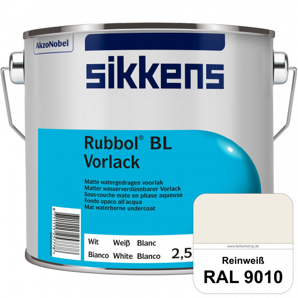 Rubbol BL Vorlack (RAL 9010 Reinweiß) Wasserbasierter, matter & umweltschonender Vorlack (innen)