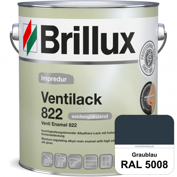 Impredur Ventilack 822 (RAL 5008 Graublau) Seidenglanzlack (lösemittelhaltig) Fenster & Türen innen