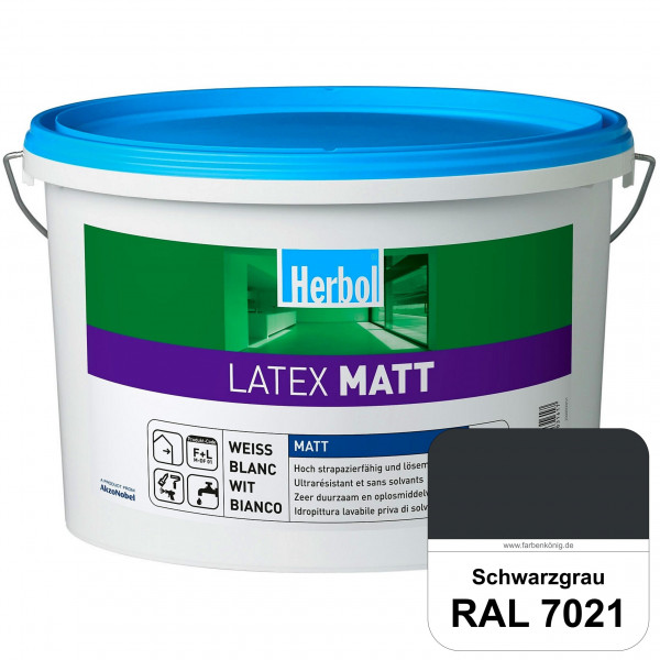 Latex Matt (RAL 7021 Schwarzgrau) Matte Latexfarbe mit hoher Strapazierfähigkeit