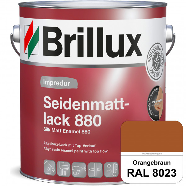 Impredur Seidenmattlack 880 (RAL 8023 Orangebraun) für Holz- oder Metallflächen innen & außen
