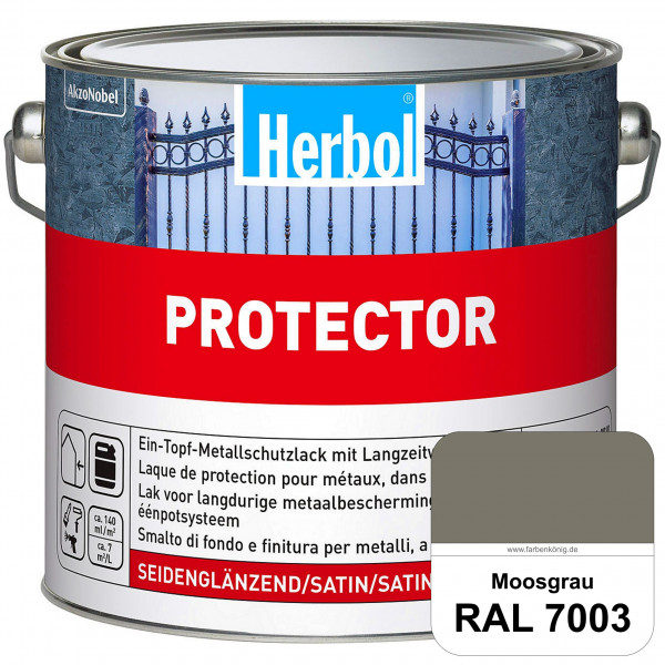 Protector (RAL 7003 Moosgrau) Seidenglänzende Spezialbeschichtung für Eisen- und NE-Metalle (außen)