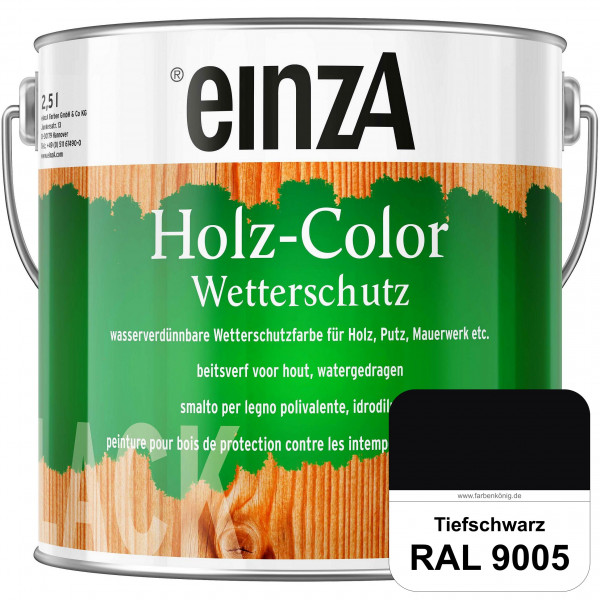 einzA Holz-Color (RAL 9005 Tiefschwarz) Wetterschutzfarbe für außen