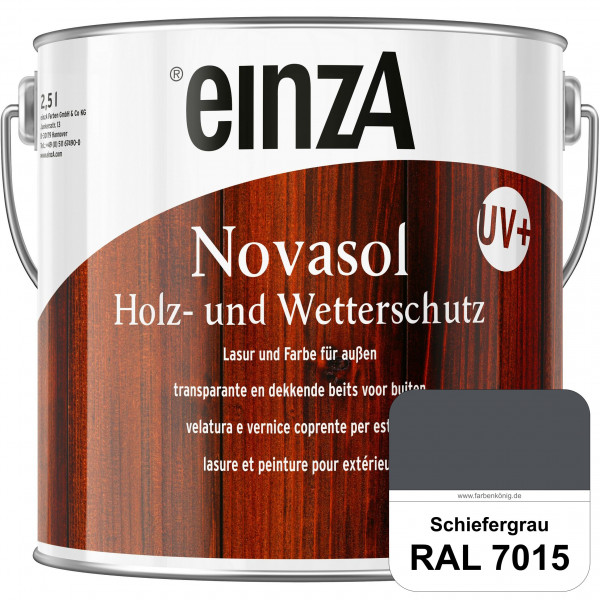 einzA Novasol HW Farbe (RAL 7015 Schiefergrau) Deckender Wetterschutz für außen