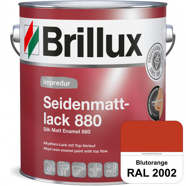 Impredur Seidenmattlack 880 (RAL 2002 Blutorange) für Holz- oder Metallflächen innen & außen