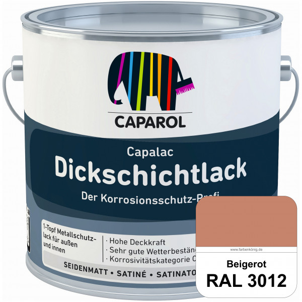 Capalac Dickschichtlack (RAL 3012 Beigerot) 1-Topf Metallschutzlack (löselmittelhaltig) innen & auße